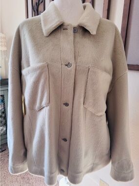 We The Free Oversized Teddy Jacket in Beige